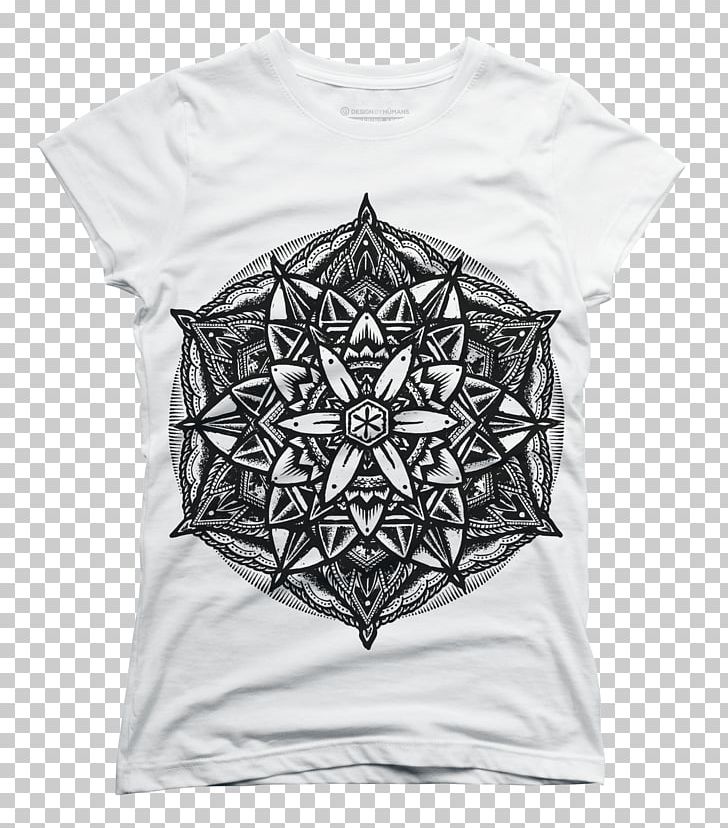 T-shirt Sacred Geometry Mandala PNG, Clipart, Black, Black And White, Brand, Circle, Clothing Free PNG Download