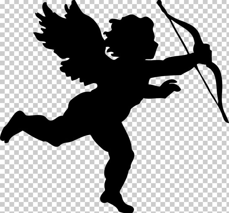 Cherub Cupid Silhouette PNG, Clipart, Black And White, Cartoon, Cherub, Cupid, Drawing Free PNG Download