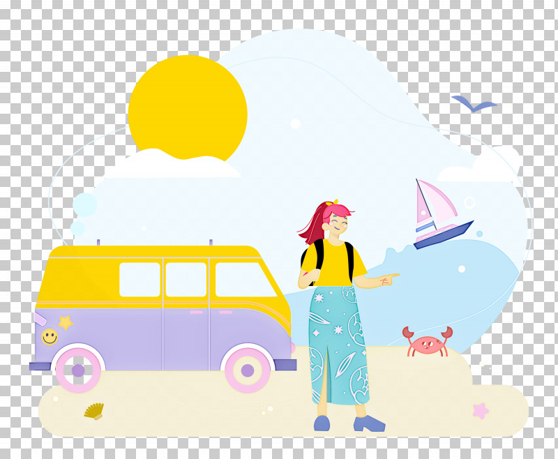 Seashore Day Vacation Travel PNG, Clipart, Cartoon, Geometry, Happiness, Line, Mathematics Free PNG Download