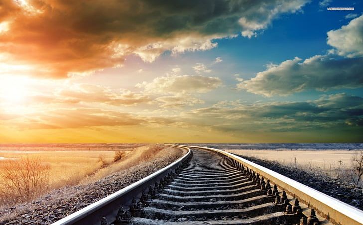 Rail Transport Train Track Railroad Desktop PNG, Clipart, 4k Resolution, 2160p, Bridge, Cloud, Computer Wallpaper Free PNG Download