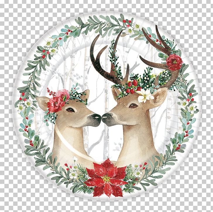 Reindeer Holiday Paper Plate PNG, Clipart, Antler, Christmas Day, Christmas Decoration, Christmas Ornament, Decor Free PNG Download