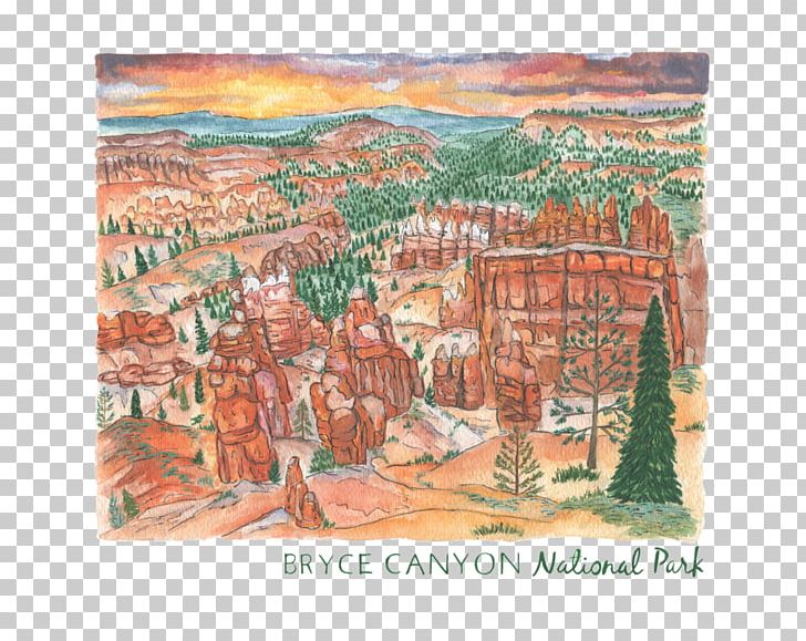 Zion National Park Capitol Reef National Park Bryce Canyon City Wind Cave National Park Arches National Park PNG, Clipart, Arches National Park, Art, Artwork, Bryce Canyon National Park, Camping Watercolor Free PNG Download