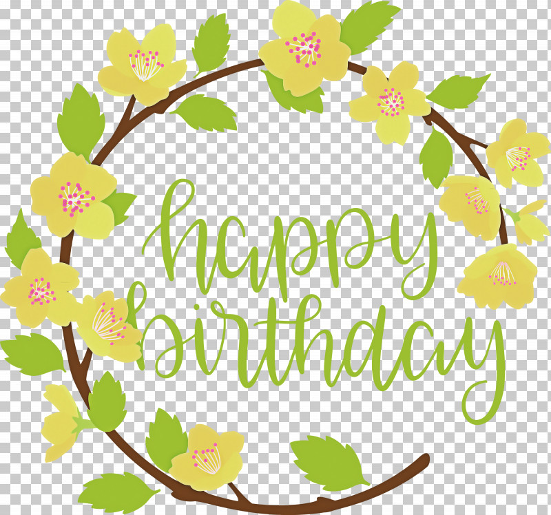 Birthday Happy Birthday PNG, Clipart, Biology, Birthday, Border, Branching, Floral Design Free PNG Download