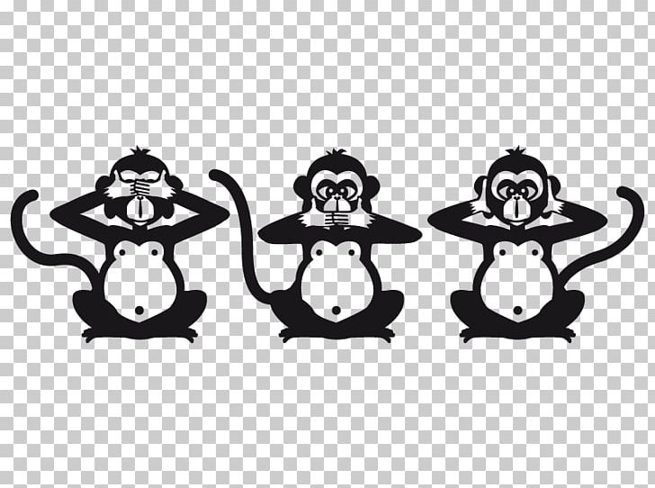 Three Wise Monkeys Figurine Black And White PNG, Clipart, Animal, Animals, Baugenehmigung, Black And White, Body Jewelry Free PNG Download