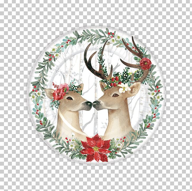 Reindeer Plate Holiday Beverage Napkins PNG, Clipart, Christmas Day, Christmas Decoration, Christmas Ornament, Cloth Napkins, Deer Free PNG Download