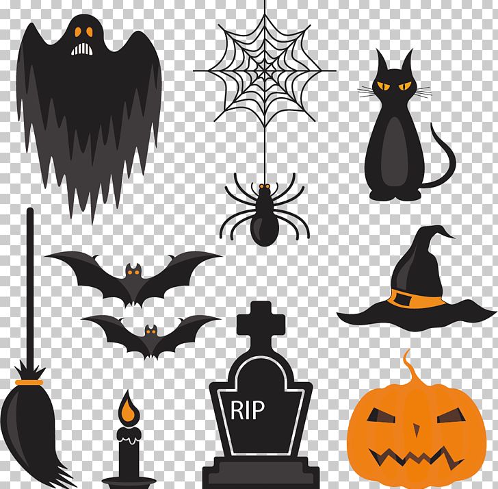 Halloween PNG, Clipart, Bat, Black Cat, Broom, Candle, Christ Free PNG Download