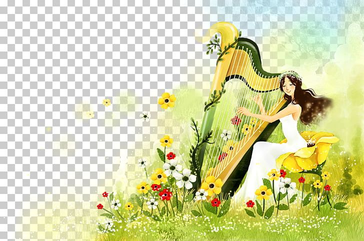 Harp Musical Instrument Illustration PNG, Clipart, Art, Beautiful, Beautiful Girl, Beauty, Beauty Logo Free PNG Download