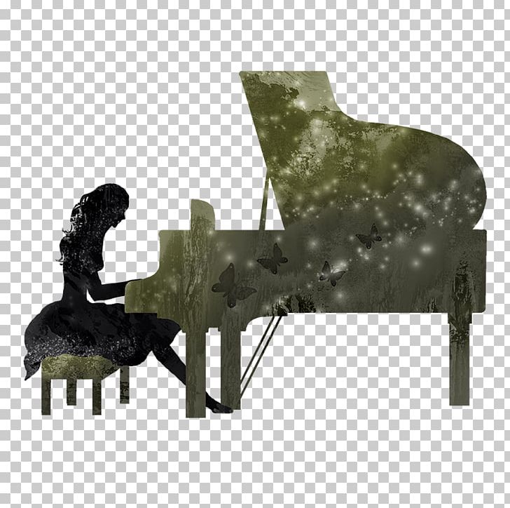 piano player silhouette