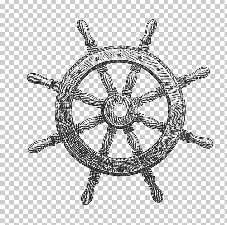 Ships Wheel Maritime Transport Rudder PNG, Clipart, Anchor, Art, Black And White, Boat, Decorative Arts Free PNG Download