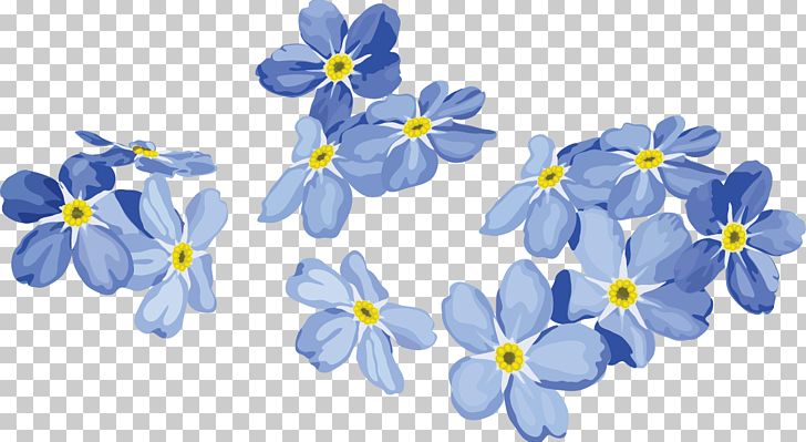 Euclidean Painting Flower Blue PNG, Clipart, Blue, Borage Family, Color, Encapsulated Postscript, Flower Free PNG Download