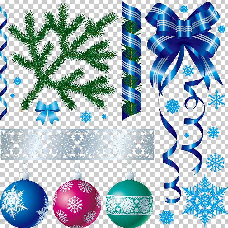 Christmas Decoration Material PNG, Clipart, Blue, Bow, Bow Vector, Branches Vector, Christmas Frame Free PNG Download