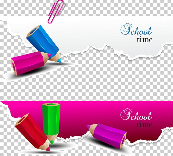 Paper School Pencil Illustration PNG, Clipart, Banner, Christmas Decoration, Color, Colored Pencil, Color Pencil Free PNG Download