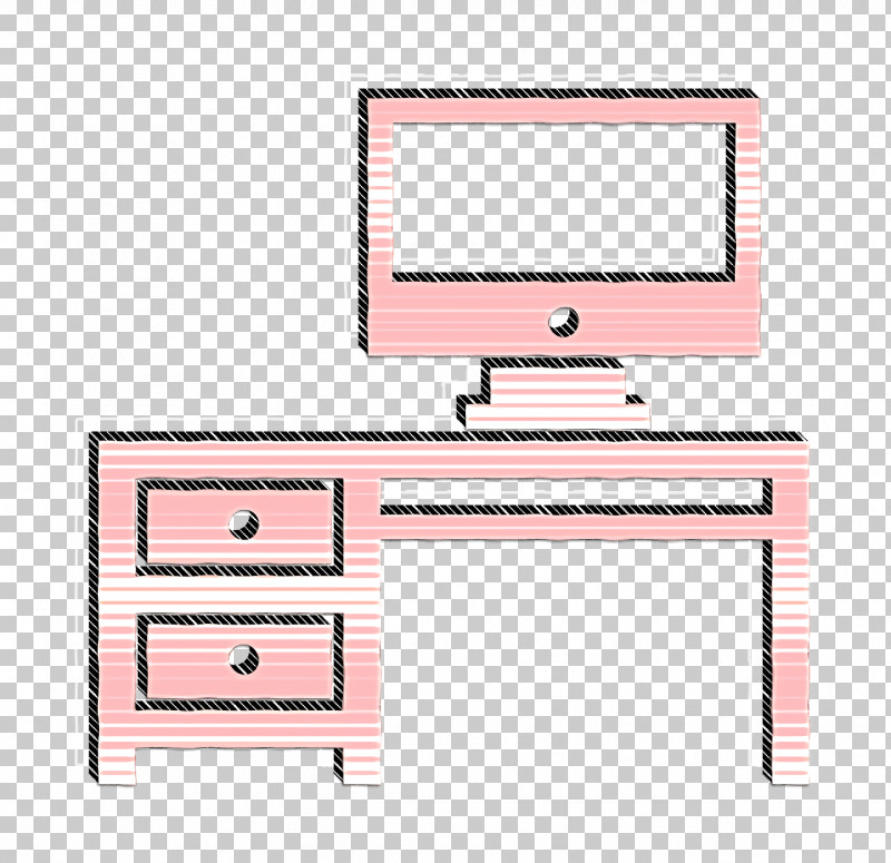 Studio Desk With Two Drawers And A Computer Monitor On It Icon House Things Icon Desk Icon PNG, Clipart, Computer Icon, Desk, Desk Icon, Furniture, Geometry Free PNG Download