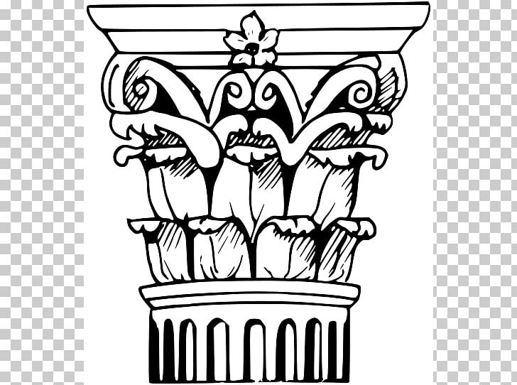 Corinthian Order Column Architecture Capital PNG, Clipart, Ancient Greek Architecture, Art, Black, Black And White, Cartoon Column Cliparts Free PNG Download
