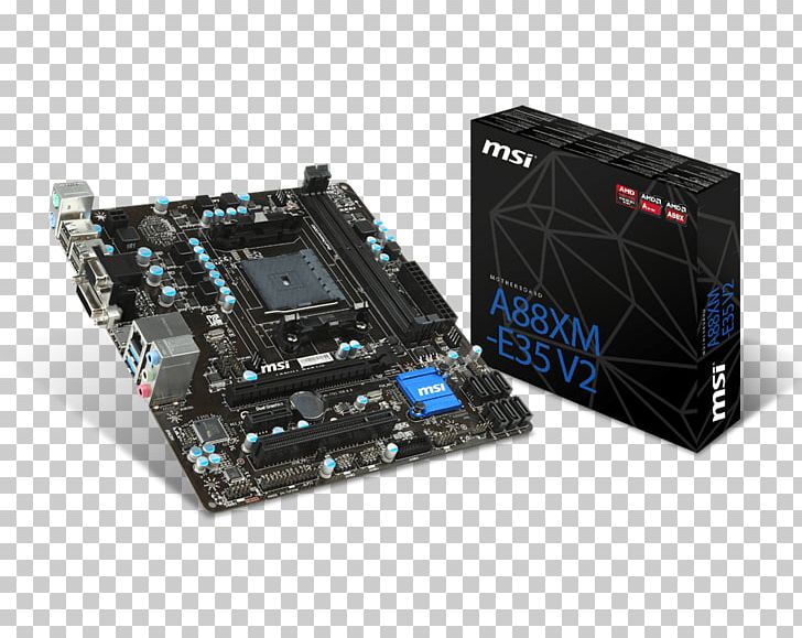 Motherboard MSI A88XM-E35 V2 Socket FM2+ Micro-Star International PNG, Clipart, Advanced Micro Devices, Central Processing Unit, Computer Hardware, Cpu, Ddr3 Sdram Free PNG Download