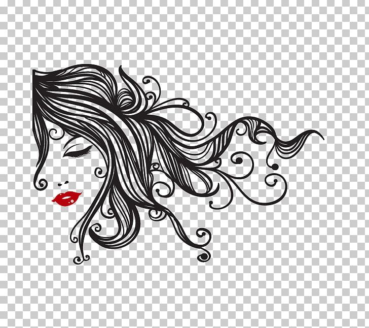 Wall Decal Beauty Parlour Hair Sticker PNG, Clipart, Artwork, Barbershop, Beauty, Black, Black And White Free PNG Download