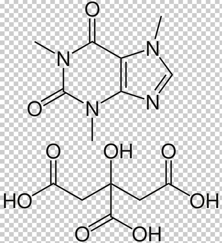 Caffeine Citrate Molecule Coffee Substitute PNG, Clipart, Alkaloid, Angle, Area, Black And White, Caffeine Free PNG Download