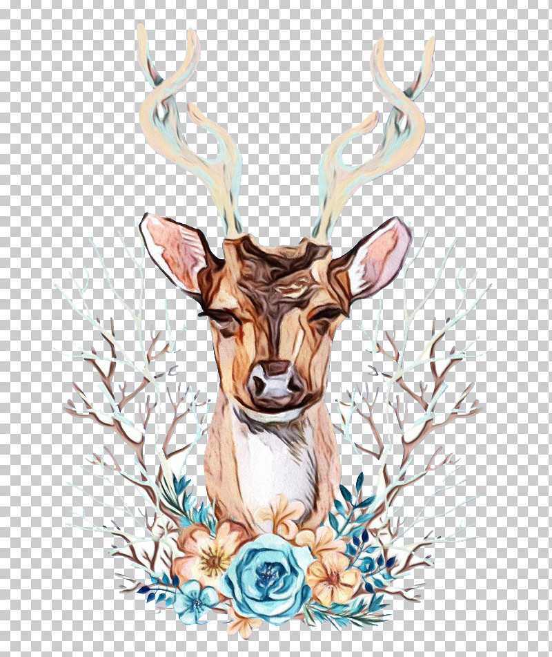 Reindeer PNG, Clipart, Antler, Deer, Drawing, Elk, Paint Free PNG Download