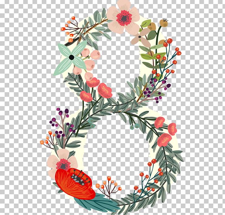 Flower Floral Design Numerical Digit PNG, Clipart, Branch, Christmas Decoration, Cut , Decor, Digital Data Free PNG Download