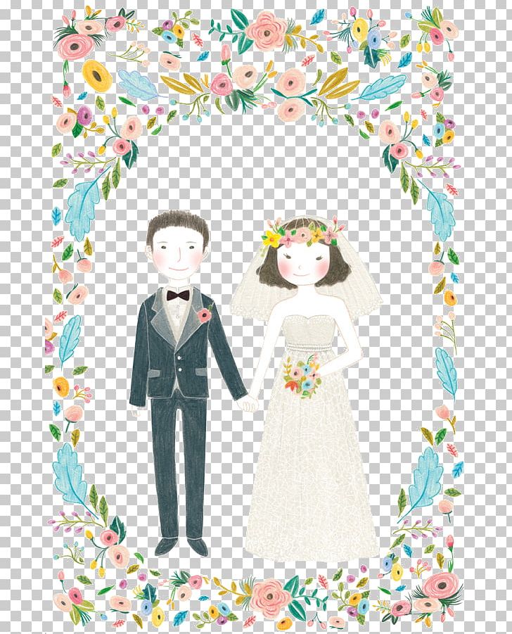 Wedding Invitation Marriage Illustration PNG, Clipart, Art, Border, Cartoon, Cartoon Couple, Design Free PNG Download
