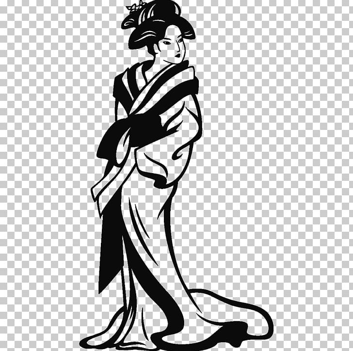 Geisha Japanese Art Drawing PNG, Clipart, Arm, Art, Artwork, Black, Black And White Free PNG Download