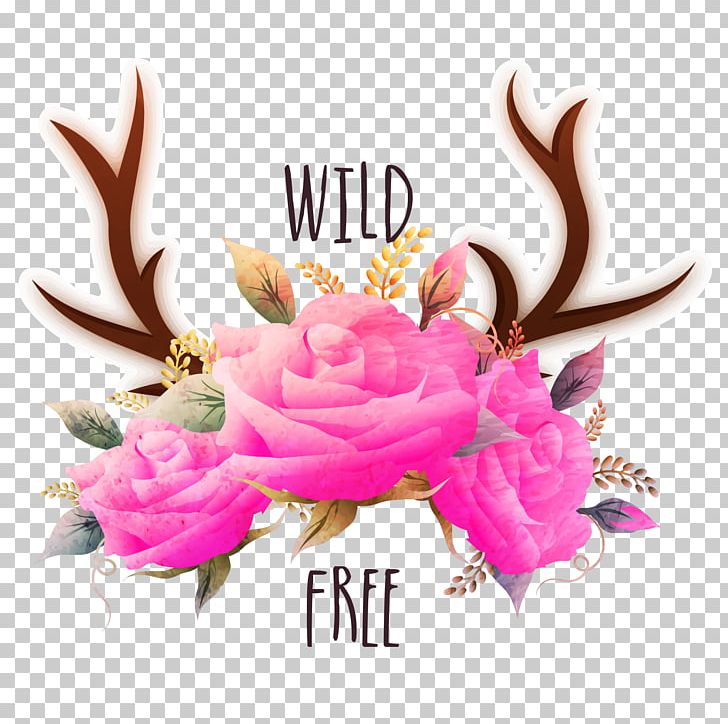 Deer Antler Horn Euclidean Flower PNG, Clipart, Artificial Flower, Cut Flowers, Decorative Patterns, Download, Floral Design Free PNG Download