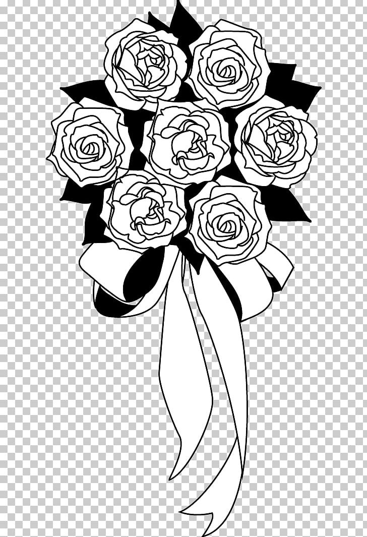Floral Design Nosegay Black And White PNG, Clipart, Artwork, Black, Black And White, Cross, Cut Flowers Free PNG Download