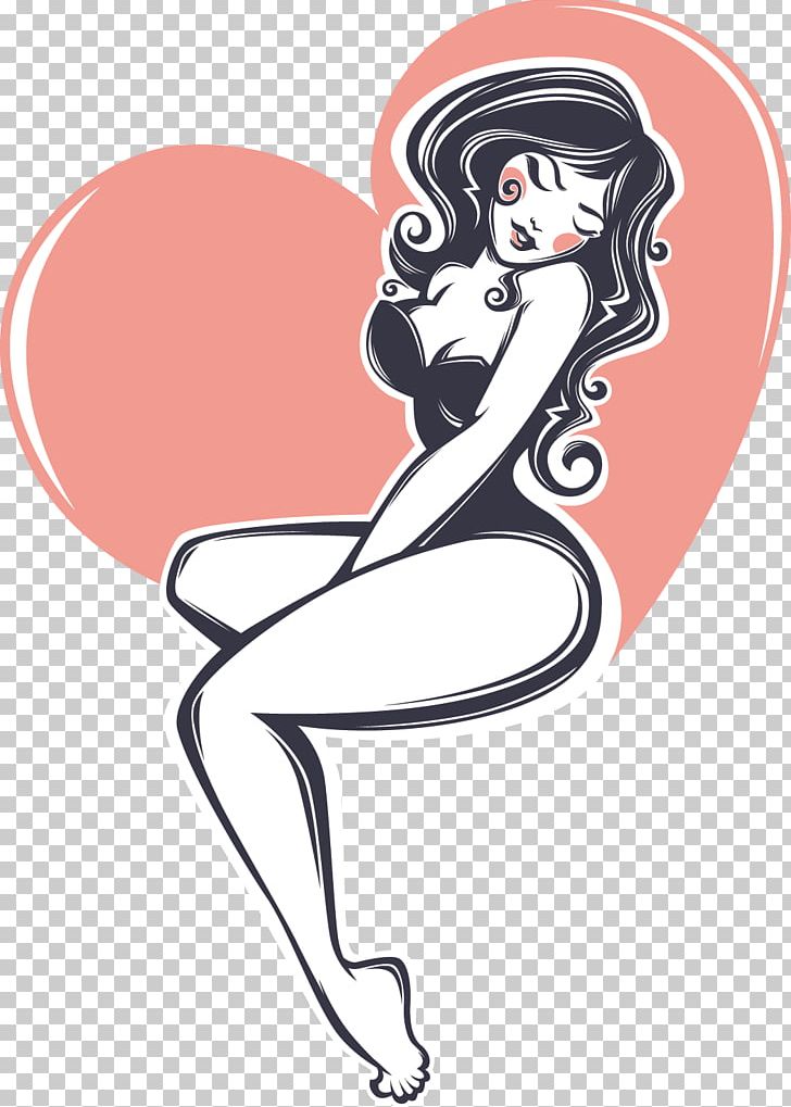Pin-up Girl Cartoon Euclidean Illustration PNG, Clipart, Arm, Comics, Fashion, Fashion Girl, Fictional Character Free PNG Download