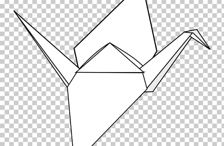 Crane Line & Form Orizuru Origami PNG, Clipart, Angle, Area, Art, Black And White, Craft Free PNG Download