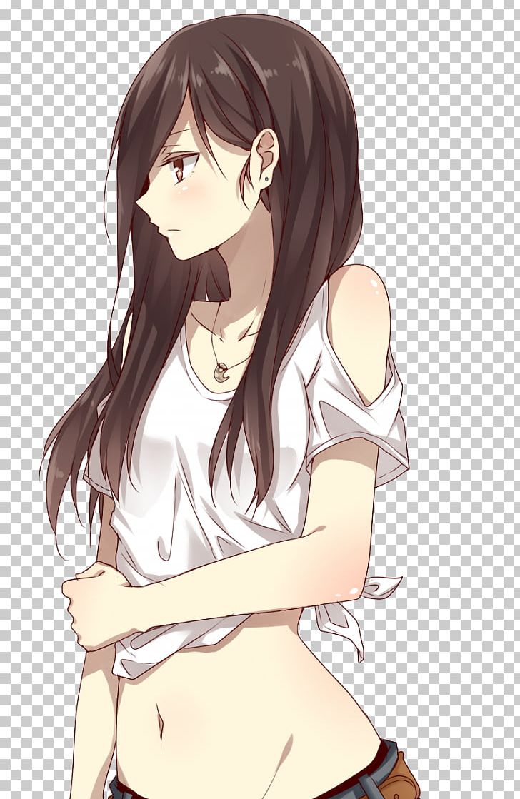 Anime Manga Drawing Art PNG, Clipart, Arm, Art, Black Hair, Brassiere, Brown Hair Free PNG Download