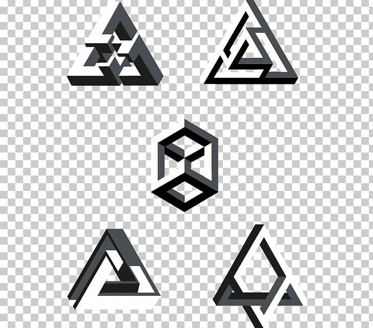 Penrose Triangle Logo Space Geometry PNG, Clipart, Angle, Art, Behance, Black And White, Brand Free PNG Download