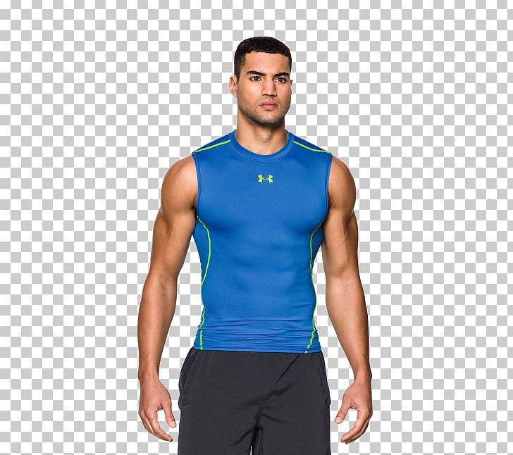T-shirt Under Armour Sleeveless Shirt PNG, Clipart, Abdomen, Active Undergarment, Arm, Armor, Blue Free PNG Download