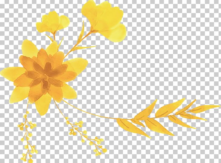 Yellow Flower Designer PNG, Clipart, Branch, Computer Wallpaper, Gift Box, Leaf, Line Free PNG Download