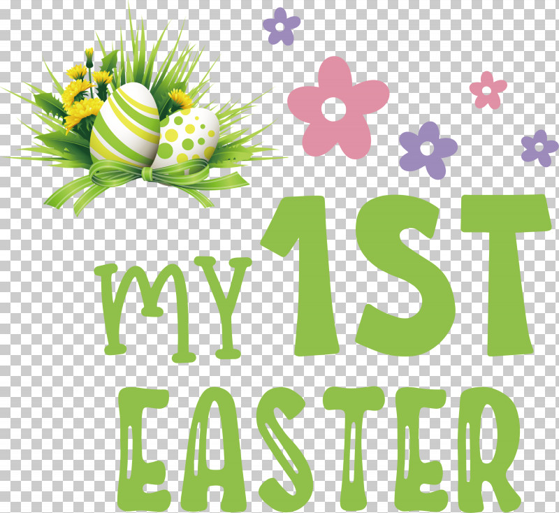 Happy Easter Day My 1st Easter PNG, Clipart, Floral Design, Green, Happiness, Happy Easter Day, Line Free PNG Download