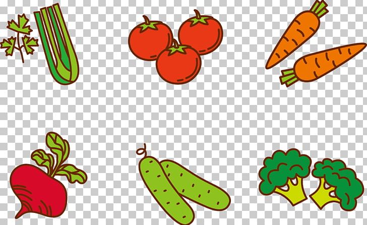 cartoon fruits and vegetables