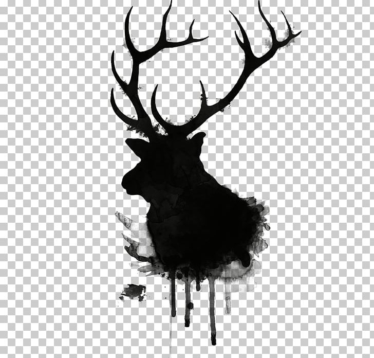 Elk Deer Moose Drawing Antler PNG, Clipart, Antler, Art, Black And White, Canvas, Canvas Print Free PNG Download