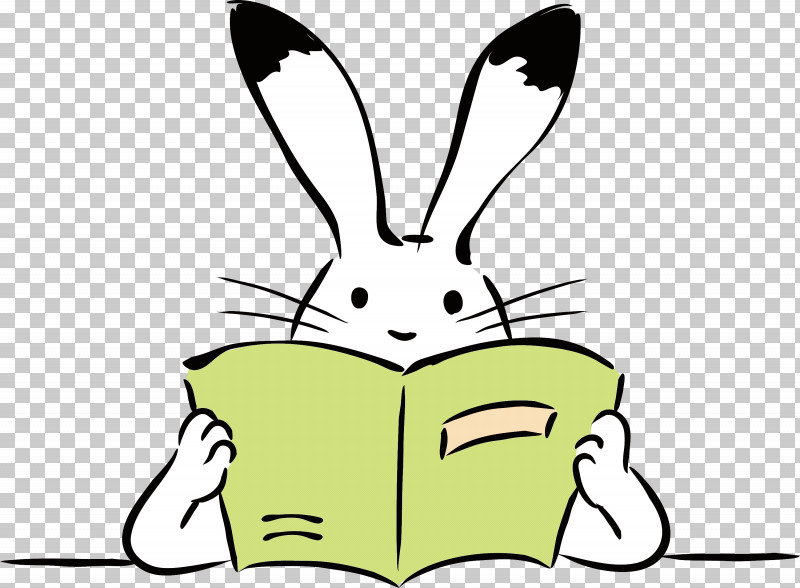 Reading Book Rabbit PNG, Clipart, Book, Cartoon, Easter Bunny, Leaf, Meter Free PNG Download