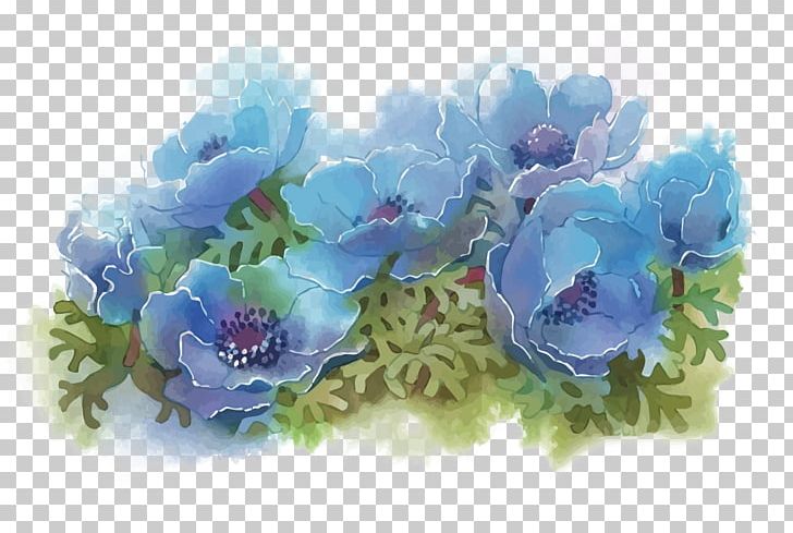 Floral Design Flower Illustration PNG, Clipart, Anemone, Artificial Flower, Blue, Color, Computer Wallpaper Free PNG Download
