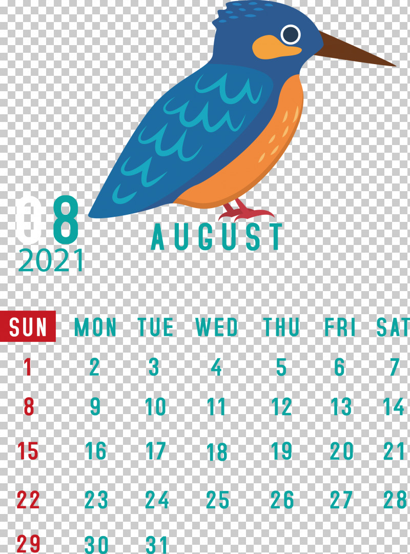 August 2021 Calendar August Calendar 2021 Calendar PNG, Clipart, 2021 Calendar, Beak, Biology, Birds, Calendar System Free PNG Download
