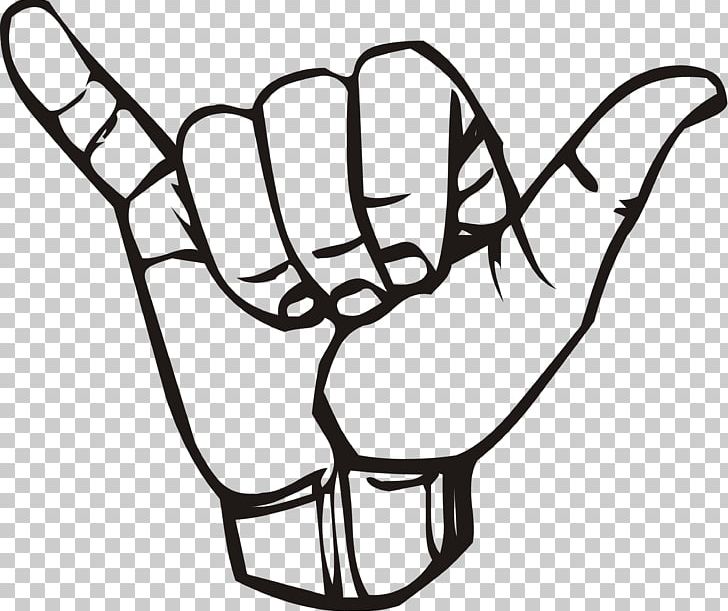 T-shirt Shaka Sign Sign Language Sticker PNG, Clipart, Aloha, Black And White, Clip Art, Clothing, Decal Free PNG Download