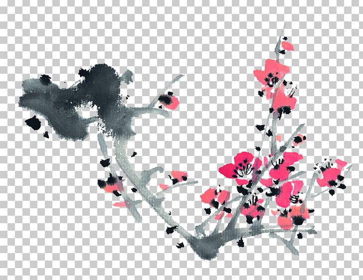 Plum Blossom Chinese Painting Ink Wash Painting PNG, Clipart, Branch, Chinese, Chinese Painting, Chinese Style, Color Ink Free PNG Download