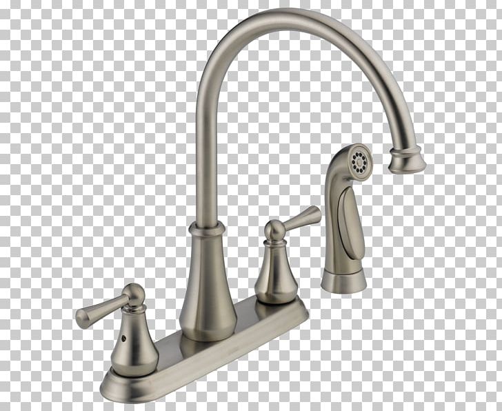 Tap Moen Handle Stainless Steel Kitchen PNG, Clipart, Bathroom, Bathtub Accessory, Bathtub Spout, Brass, Delta Faucet Company Free PNG Download