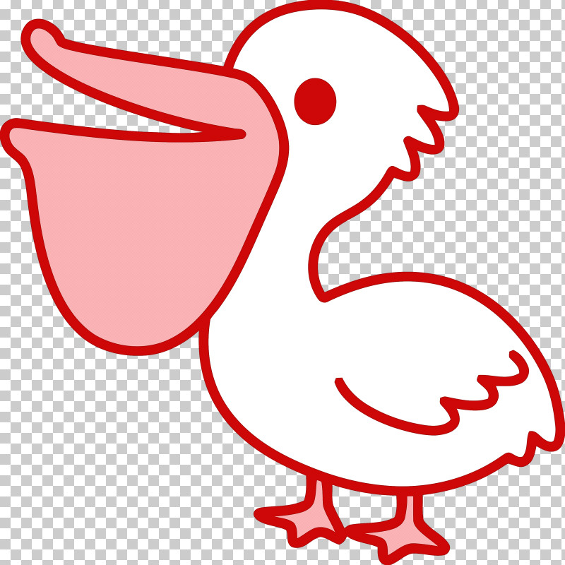 Pelican Water Bird PNG, Clipart, Beak, Bird, Line Art, Pelican, Red Free PNG Download