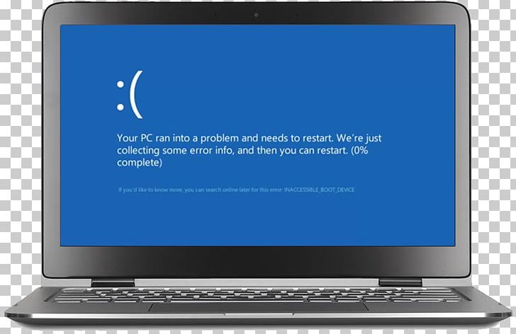 Netbook Laptop Personal Computer Windows 10 Blue Screen Of Death PNG, Clipart, Blue Screen Of Death, Computer, Computer Monitor, Computer Monitor Accessory, Cortana Free PNG Download