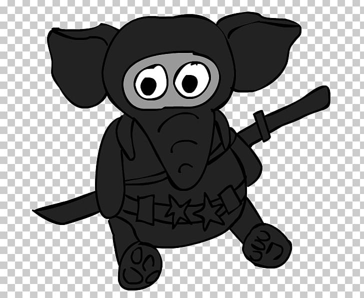 Elephantidae Drawing Ninja Mammal PNG, Clipart, Black, Black And White, Caricature, Carnivoran, Cartoon Free PNG Download
