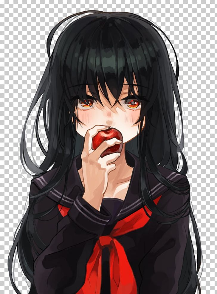 Black hair girl anime character Anime Drawing Brown hair Girl Winter  girl child painted black Hair png  PNGWing