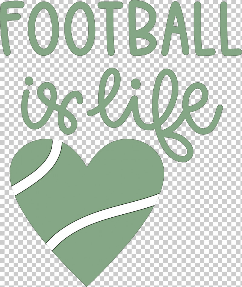 Football Is Life Football PNG, Clipart, Football, Geometry, Green, Heart, Leaf Free PNG Download