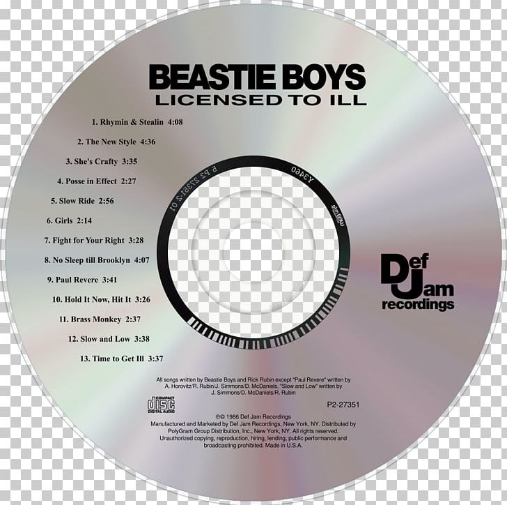 Licensed To Ill Compact Disc Beastie Boys Product Design PNG, Clipart, Beastie, Beastie Boys, Brand, Compact Disc, Data Storage Device Free PNG Download