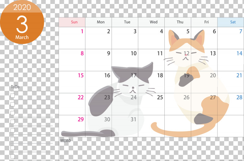 March 2020 Calendar March 2020 Printable Calendar 2020 Calendar PNG, Clipart, 2020 Calendar, Cat, Diagram, Line, March 2020 Calendar Free PNG Download