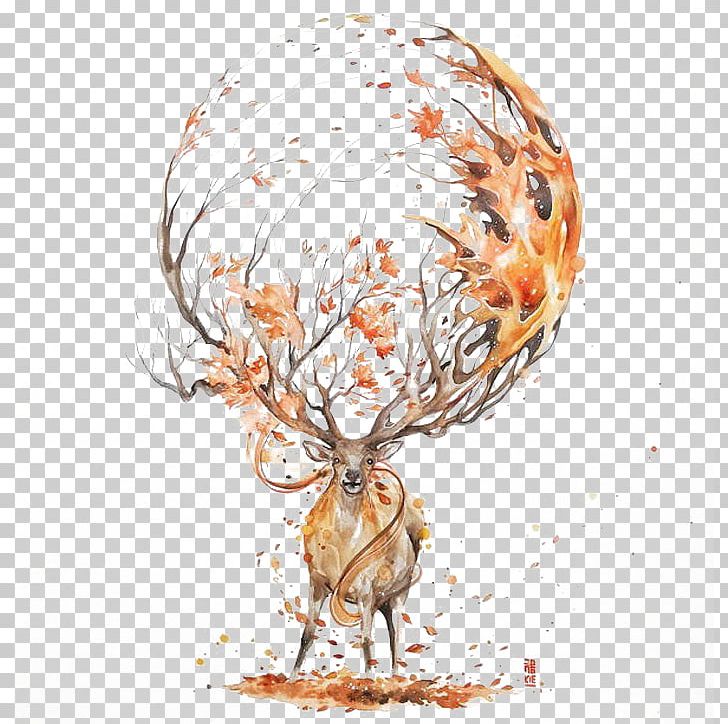 Deer Watercolor Painting Drawing Illustration PNG, Clipart, Animal, Art, Artist, Autumn, Cartoon Free PNG Download
